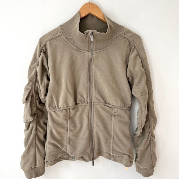 Free People Movement Foundation Ruched Seam Full Zip Jacket Womens Large - Picture 2 of 13